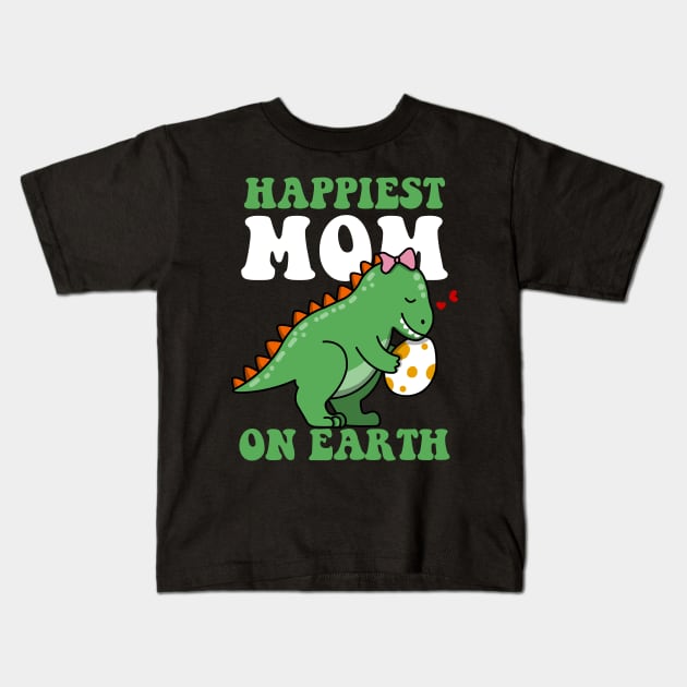 Cute Dinosaur Mom Kids T-Shirt by Luna Illustration